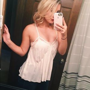 Cropped off white tank top